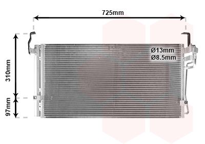 VAN WEZEL 82005071 Радиатор кондиционера  для HYUNDAI TRAJET (Хендай Тражет)