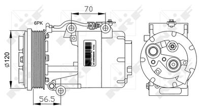 Компрессор, кондиционер NRF 32250G для FORD C-MAX