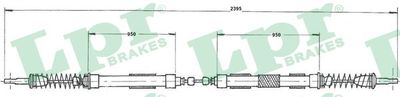 Тросик, cтояночный тормоз LPR C0603B для LANCIA Y10
