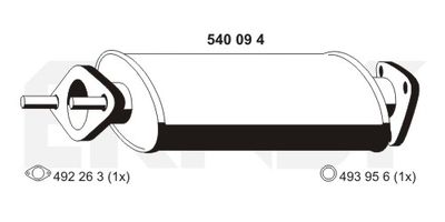 ERNST 540094 Глушитель выхлопных газов  для ALFA ROMEO GTV (Альфа-ромео Гтв)