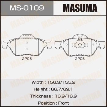 Комплект тормозных колодок MASUMA MS-0109 для RENAULT SCÉNIC
