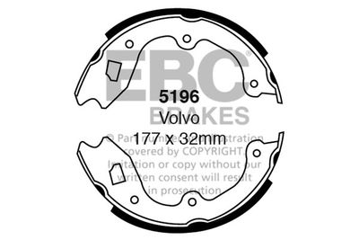 Комплект тормозных колодок EBC Brakes 5196 для VOLVO 140