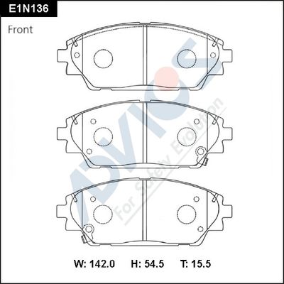 Комплект тормозных колодок, дисковый тормоз ADVICS E1N136 для MAZDA CX-3