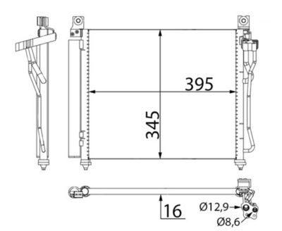 кондензатор, климатизация MAHLE AC 591 000S