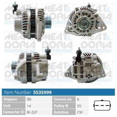 Генератор MEAT & DORIA 5535999 для MAZDA 2