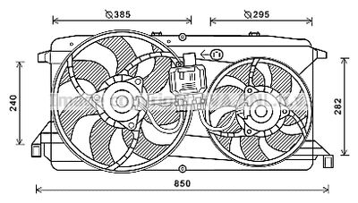 AVA QUALITY COOLING FD7579 Вентилятор системы охлаждения двигателя  для FORD TRANSIT (Форд Трансит)