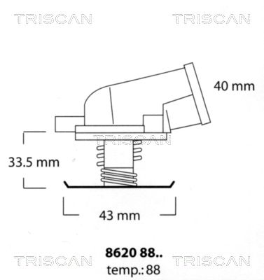 Термостат, охлаждающая жидкость TRISCAN 8620 8888 для SSANGYONG ACTYON
