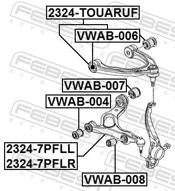 Mounting, control/trailing arm VWAB-006