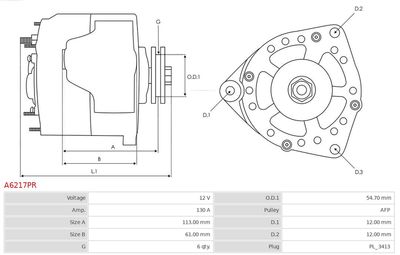 Alternator A6217PR