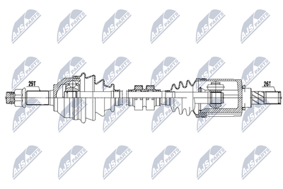 NTY NPW-NS-068 Полуось в сборе  для NISSAN QASHQAI / QASHQAI +2 I (J10, NJ10, JJ10E) 1.6