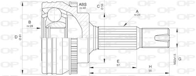 Шарнирный комплект, приводной вал OPEN PARTS CVJ5649.10 для TOYOTA PLATZ