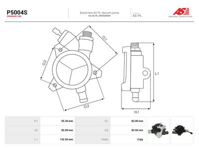 Vakuumpump, bromssystem AS-PL P5004S