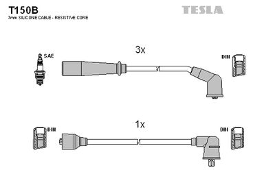 Комплект проводов зажигания TESLA T150B для DAEWOO DAMAS