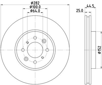 Тормозной диск HELLA 8DD 355 114-921 для CHRYSLER GRAND VOYAGER