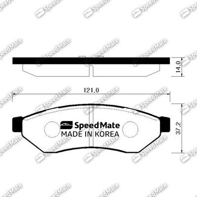 Комплект тормозных колодок, дисковый тормоз SpeedMate SM-BPG012 для DAEWOO MAGNUS