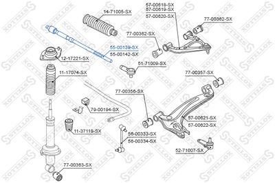 STELLOX 55-00139-SX Наконечник рулевой тяги  для MAZDA MX-5 II (NB) 1.8 16V