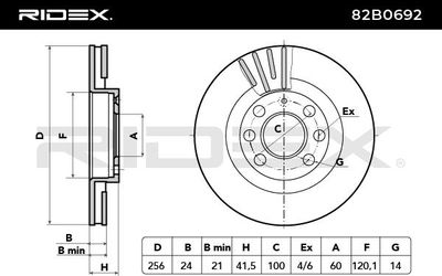 спирачен диск RIDEX 82B0692