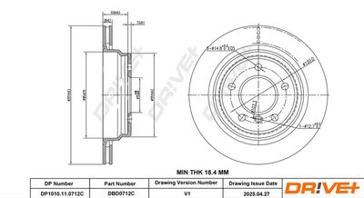 Tarcza hamulcowa DR!VE+ DBD0712C