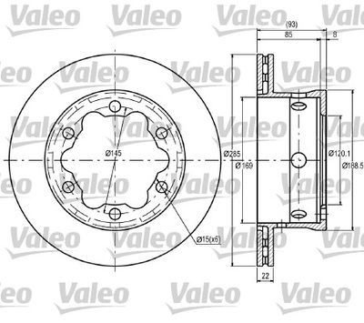 Тормозной диск VALEO 187081 для MERCEDES-BENZ SPRINTER