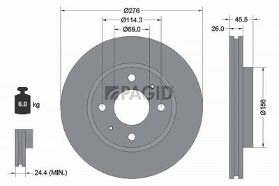 спирачен диск PAGID 54487NC