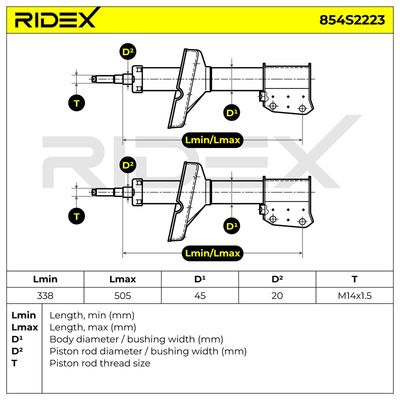 амортисьор RIDEX 854S2223