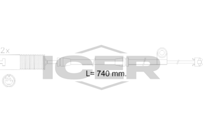 предупредителен контактен сензор, износване на накладките ICER 610603 E C