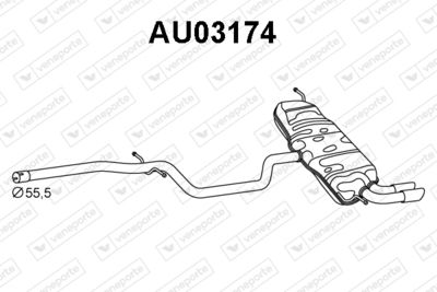 VENEPORTE AU03174 Глушитель выхлопных газов  для AUDI A3 (Ауди А3)