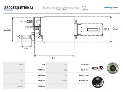 AS-PL - Elektromagnetický spínač, štartér , SS9253(LETRIKA)