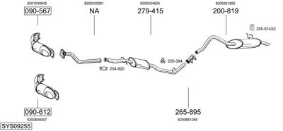 Układ wydechowy BOSAL SYS09255