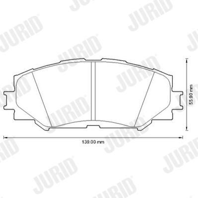 комплект спирачно феродо, дискови спирачки JURID 572598JC