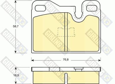 Комплект тормозных колодок, дисковый тормоз GIRLING 6103102 для PORSCHE 924