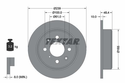 TEXTAR 92060800 Тормозные диски  для ROVER 25 (Ровер 25)
