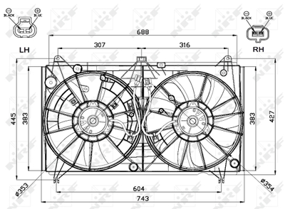 Вентилятор, охлаждение двигателя WILMINK GROUP WG1720518 для LEXUS LS