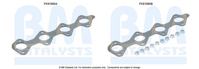 Монтажный комплект, катализатор BM CATALYSTS FK91980 для MERCEDES-BENZ B-CLASS