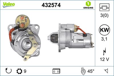 Стартер VALEO 432574 для LAND ROVER 110/127