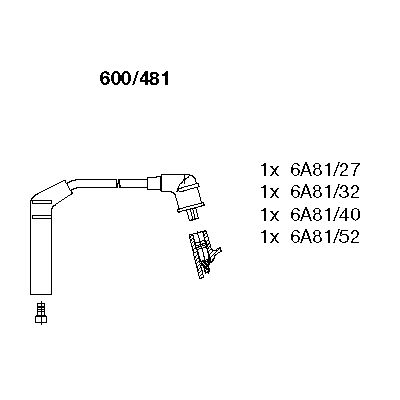 Комплект проводов зажигания BREMI 600/481 для HYUNDAI LANTRA