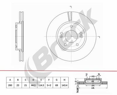 спирачен диск BRECK BR 457 VA100