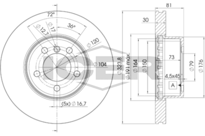 спирачен диск ICER 78BD0265-2