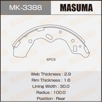 Комплект тормозных колодок MASUMA MK-3388 для MAZDA DEMIO