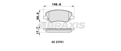 Комплект тормозных колодок, дисковый тормоз BRAXIS AB0441 для LANCIA THESIS
