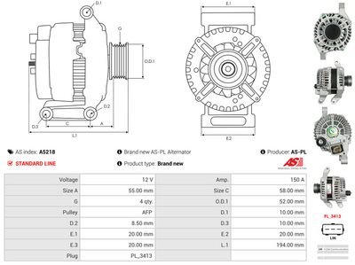 GENERATOR / ALTERNATOR AS-PL A5218 4