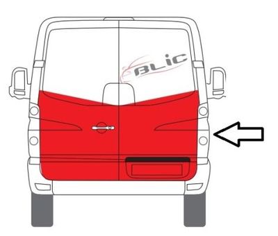 Deur reparatieset Achter Rechts (Coating, onderste deel, 1/2 hoogte) past: MERCEDES SPRINTER 906  VW CRAFTER 2E 04.06-10.13