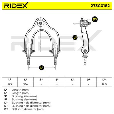носач, окачване на колелата RIDEX 273C0182