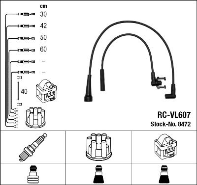 Комплект проводов зажигания NGK 8472 для VOLVO 460