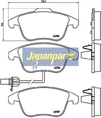Set placute frana JAPANPARTS PA-0915AF