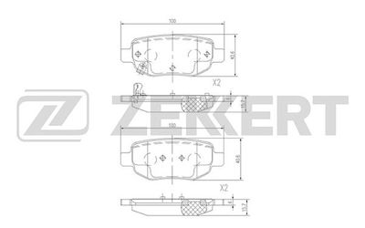 Комплект тормозных колодок, дисковый тормоз ZEKKERT BS-2379 для LIFAN X70