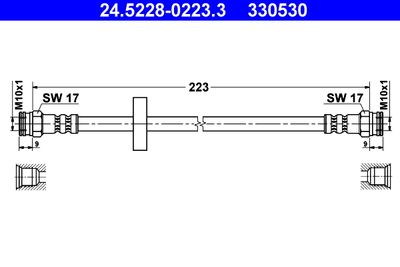 Тормозной шланг ATE 24.5228-0223.3 для FIAT BRAVO
