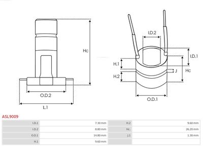 Slip Ring, alternator ASL9009