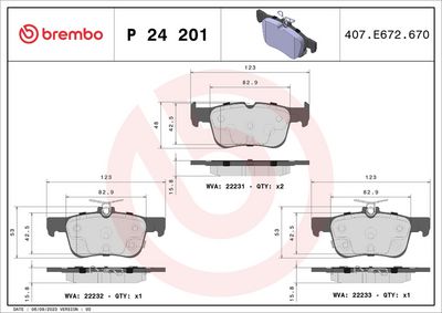 Brake Pad Set, disc brake P 24 201