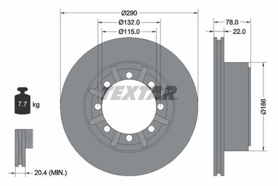 Тормозной диск TEXTAR 93117600 для RENAULT MASCOTT